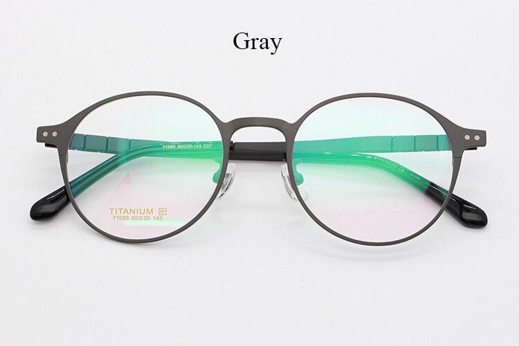 Bclear Unisex Full Rim Round Titanium Frame Eyeglasses My7180 Full Rim Bclear Gray  