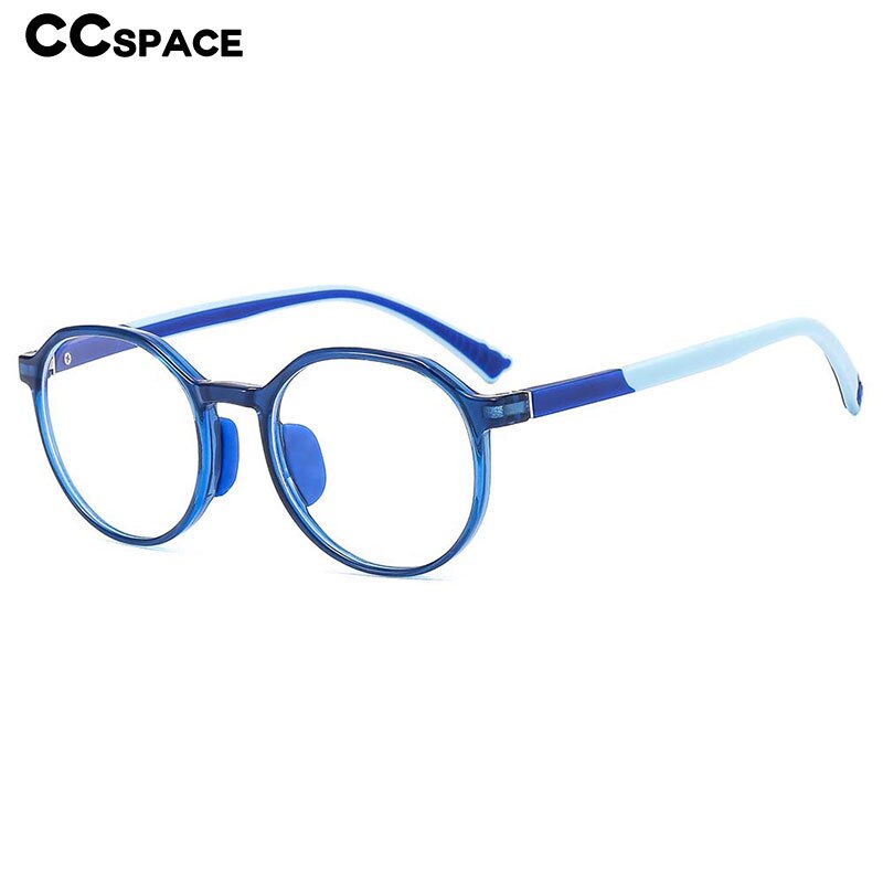 CCspace Unisex Youth Full Rim Round Silicone Eyeglasses 54669 Full Rim CCspace   