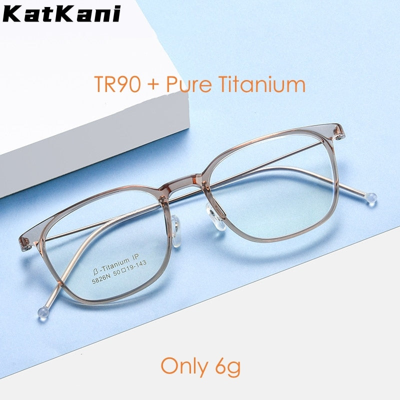KatKani Unisex Full Rim Square Tr 90 Titanium Eyeglasses 5826 Full Rim KatKani Eyeglasses   