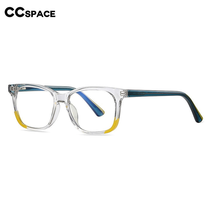 CCSpace Youth's Unisex Full Rim Square Tr 90 Titanium Frame Eyeglasses 54523 Full Rim CCspace   