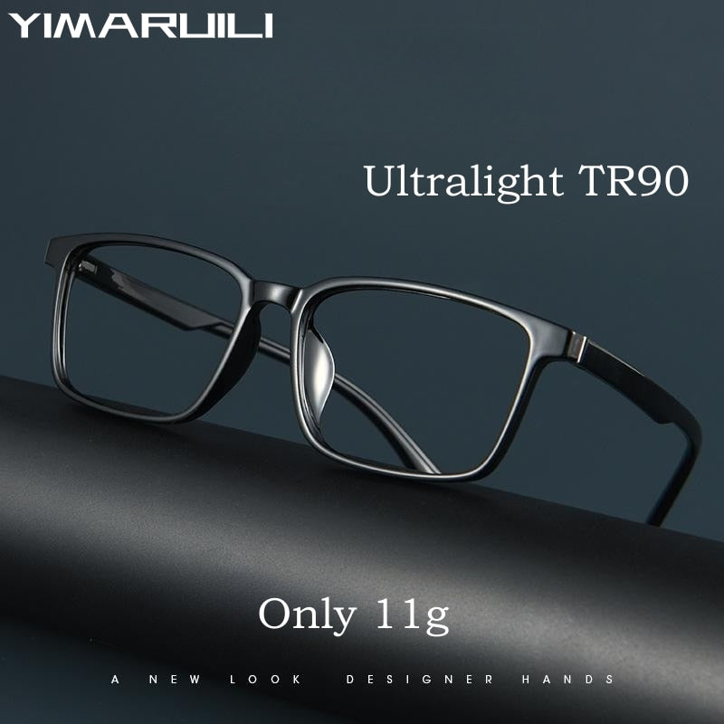 Yimaruili Men's Full Rim Square Tr 90  Ultem Eyeglasses A1006 Full Rim Yimaruili Eyeglasses   