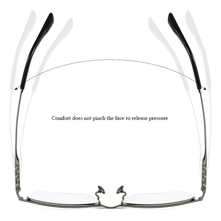 Hotochki Men's Semi Rim Square Tr 90 Titanium Frame Eyeglasses Bv6010 Semi Rim Hotochki   