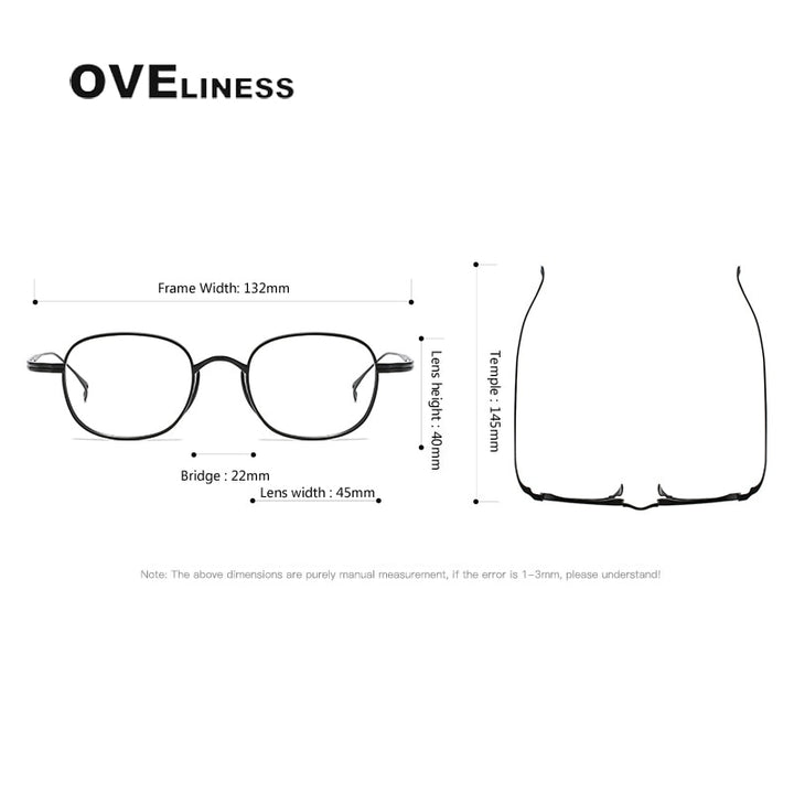 Oveliness Unisex Full Rim Round Titanium Eyeglasses 10518s Full Rim Oveliness   