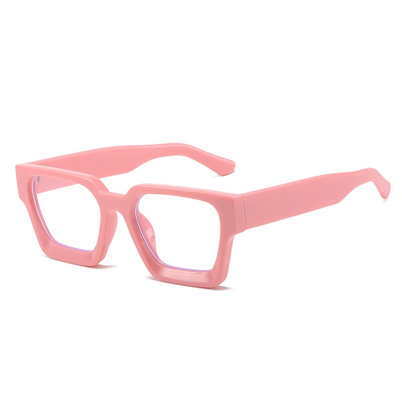 CCspace Unisex Full Rim Square Acetate Eyeglasses 55302 Full Rim CCspace Pink China 