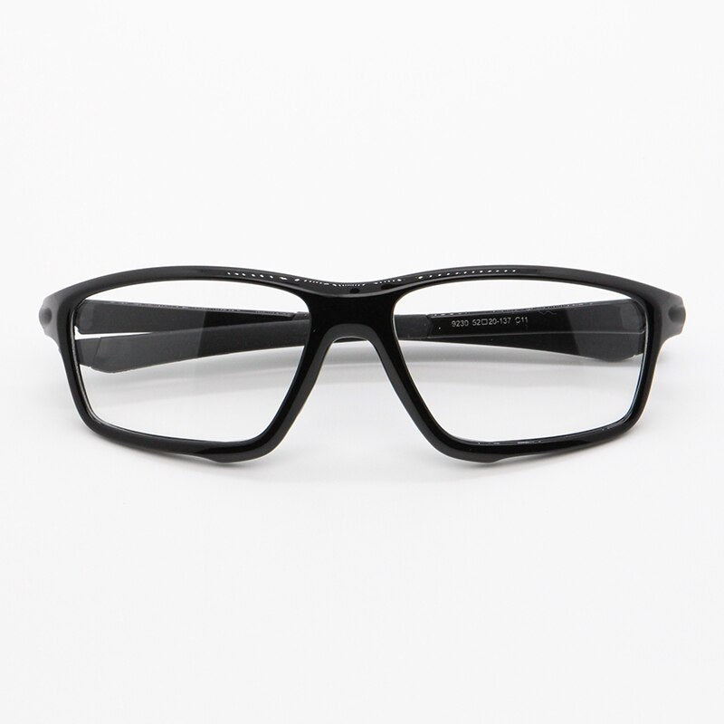 Bclear Unisex Full Rim Irregular Square Tr 90 Titanium Sport Eyeglasses 9231 Sport Eyewear Bclear Bright black  