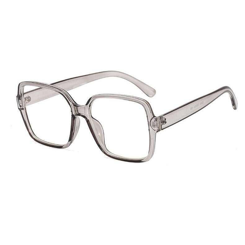 Cubojue Unisex Full Rim Oversized Square Tr 90 Titanium Myopic Reading Glasses Reading Glasses Cubojue anti blue light 0 grey 