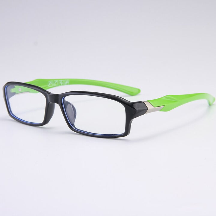 Bclear Men's Full Rim Rectangle Tr 90 Titanium Sport Eyeglasses My6059 Full Rim Bclear Black Green  