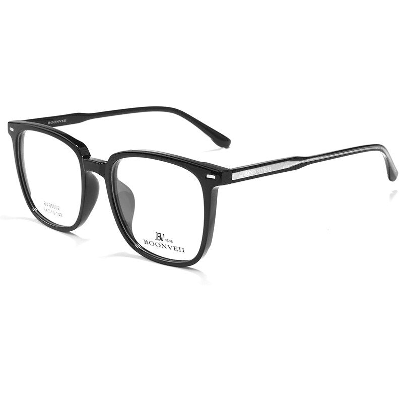 Yimaruili Unisex Full Rim Square Acetate Eyeglasses BV85002B Full Rim Yimaruili Eyeglasses Black  