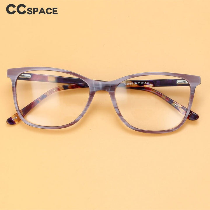 CCSpace Unisex Full Rim Square Acetate Eyeglasses 55615 Full Rim CCspace   