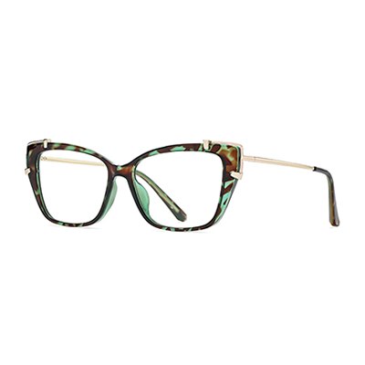 Ralferty Women's Full Rim Square Cat Eye Tr 90 Acetate Eyeglasses D876 Full Rim Ralferty China C666 Green 