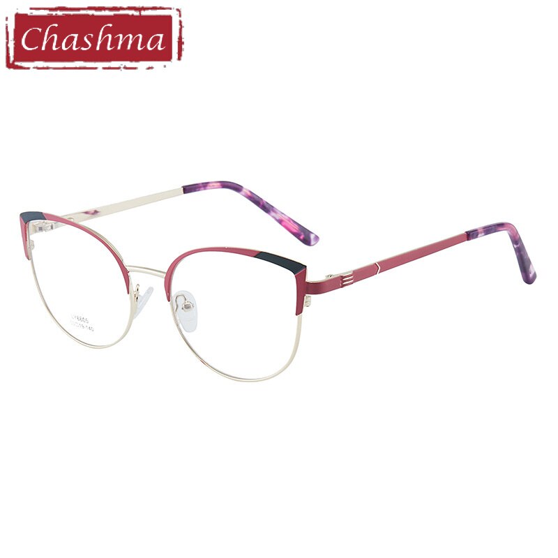 Chashma Women's Full Rim Cat Eye Stainless Steel Acetate Eyeglasses 6605 Full Rim Chashma C1  