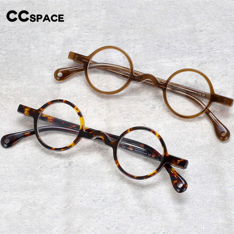 CCspace Unisex Full Rim Round Acetate Frame Eyeglasses 54250 Full Rim CCspace   