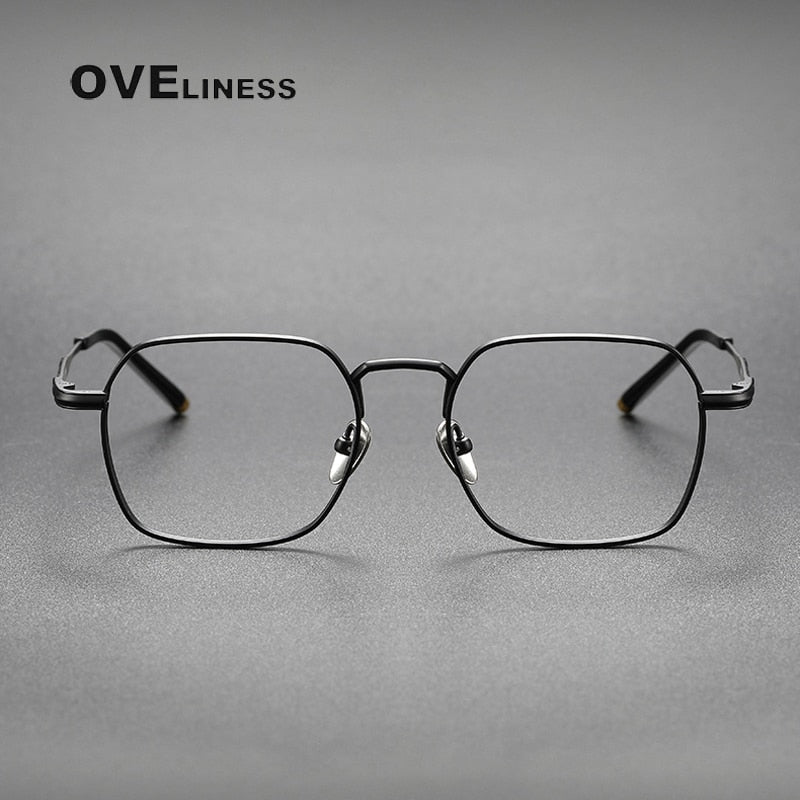 Oveliness Unisex Full Rim Irregular Square Titanium Eyeglasses Capeua Full Rim Oveliness   