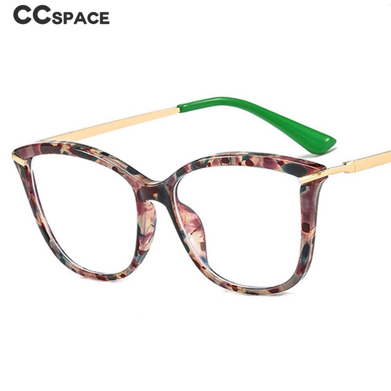 CCSpace Women's Full Rim Square Cat Eye Tr 90 Titanium Eyeglasses 53332 Full Rim CCspace   