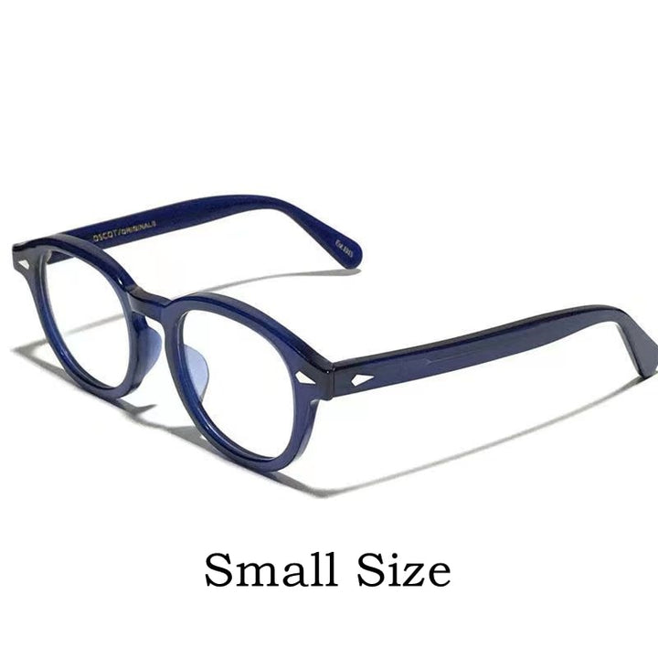 Yimaruili Unisex Full Rim Round Acetate Eyeglasses Three Sizes Y1915 Full Rim Yimaruili Eyeglasses S Blue  