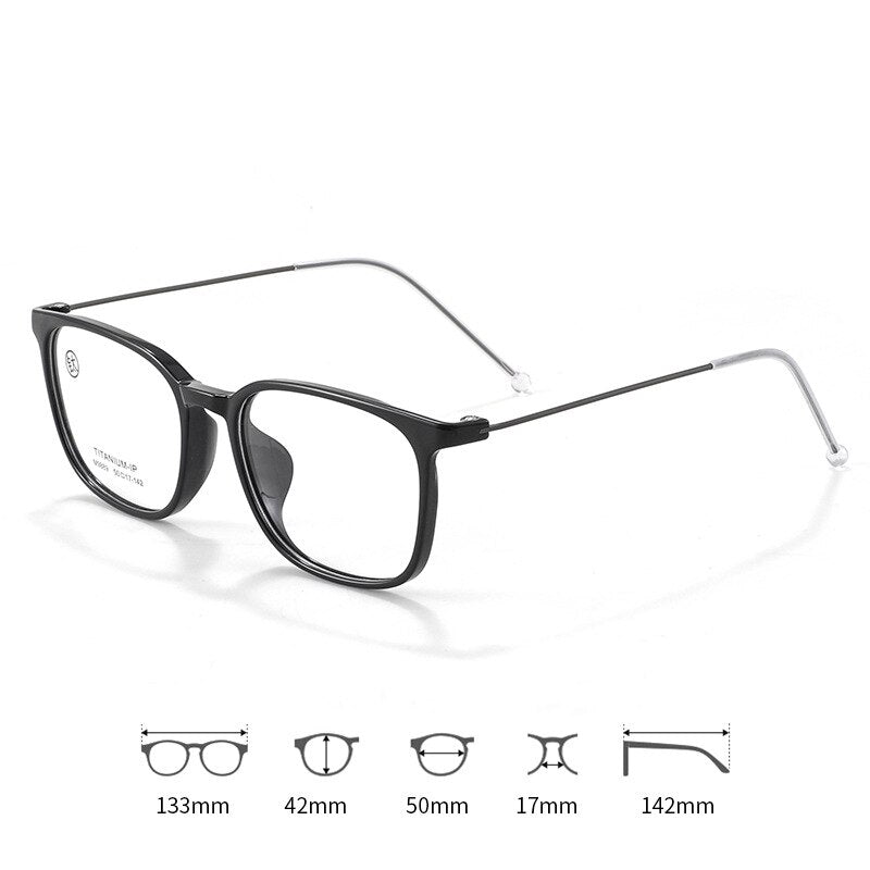 KatKani Unisex Full Rim Square Tr 90 Titanium Eyeglasses M9889 Full Rim KatKani Eyeglasses   