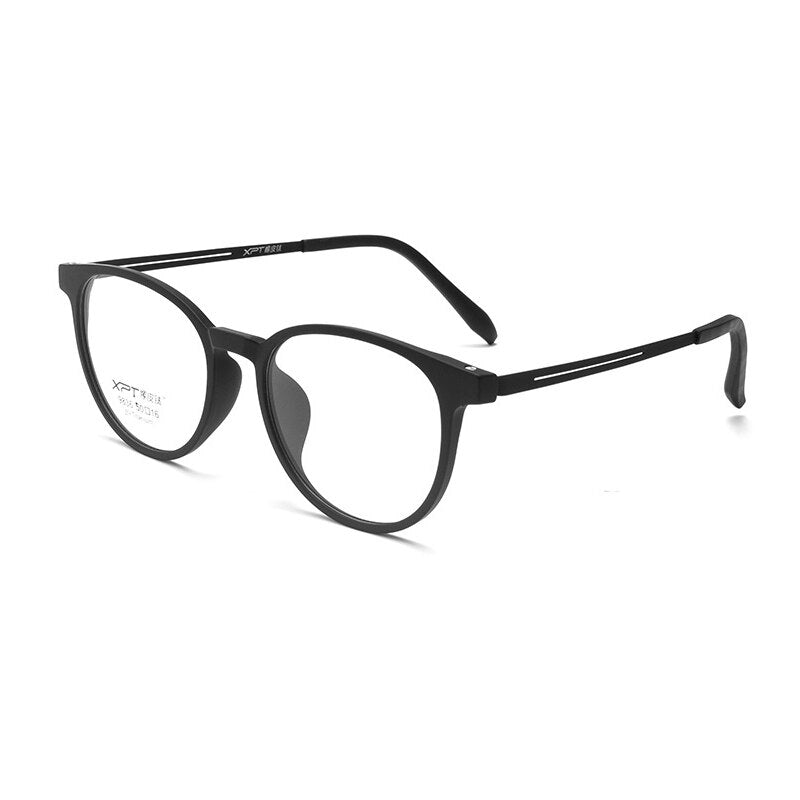 Gmei Unisex Full Rim Round Square Tr 90 Titanium Eyeglasses 9836xp Full Rim Gmei Optical Black  
