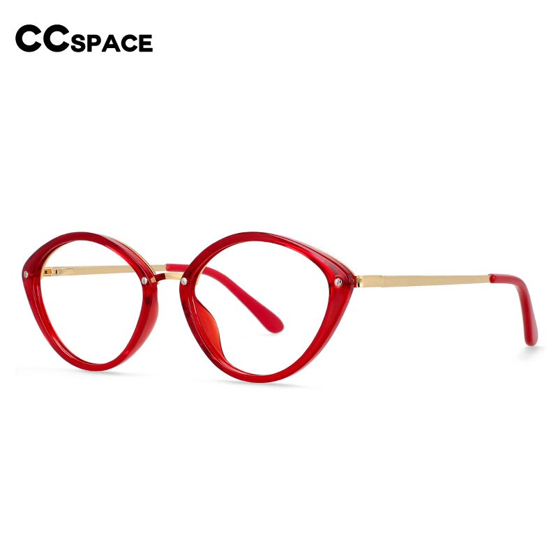 CCSpace Women's Full Rim Oval Cat Eye Tr 90 Titanium Frame Eyeglasses 54497 Full Rim CCspace   