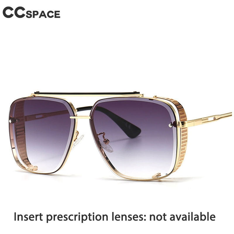 CCSpace Unisex Full Rim Square Alloy Double Bridge Frame Sunglasses 46385 Sunglasses CCspace Sunglasses   