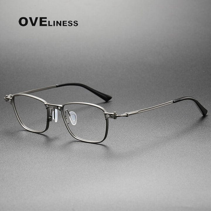 Oveliness Unisex Full Rim Square Titanium Eyeglasses 5890 Full Rim Oveliness gun  