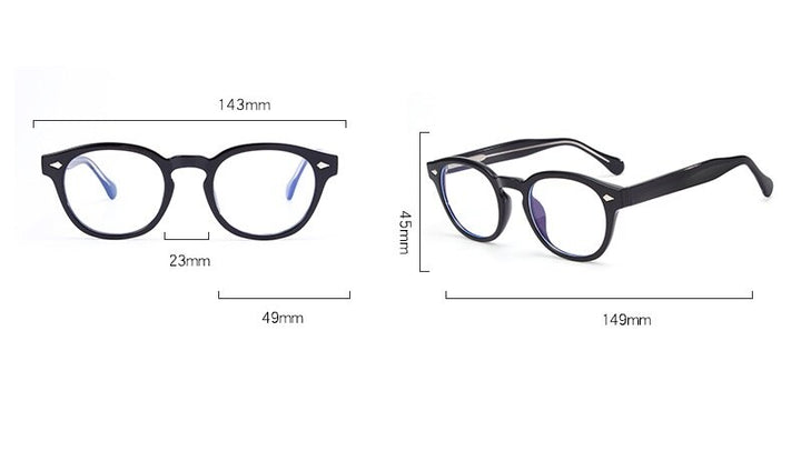 Cubojue Unisex Full Rim Round Tr 90 Titanium Anti Blue Reading Glasses Reading Glasses Cubojue   
