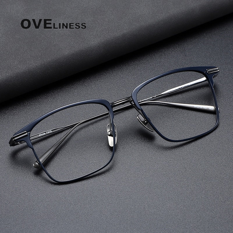 Oveliness Men's Full Rim Square Titanium Eyeglasses Flatiron25 Full Rim Oveliness   