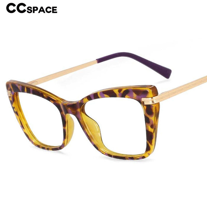 CCSpace Women's Full Rim Square Cat Eye Tr 90 Titanium Frame Eyeglasses 54335 Full Rim CCspace   