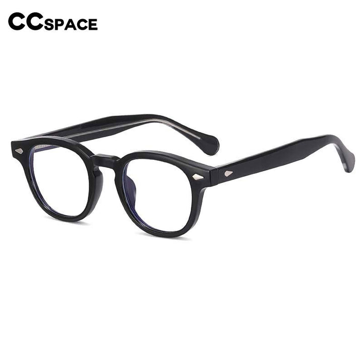 CCspace Unisex Full Rim Round Square Tr 90 Titanium Eyeglasses 54962 Full Rim CCspace   