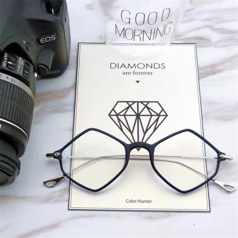Cubojue Unisex Full Rim Hexagon Tr 90 Titanium Myopia Anti Blue Reading Glasses Reading Glasses Cubojue   