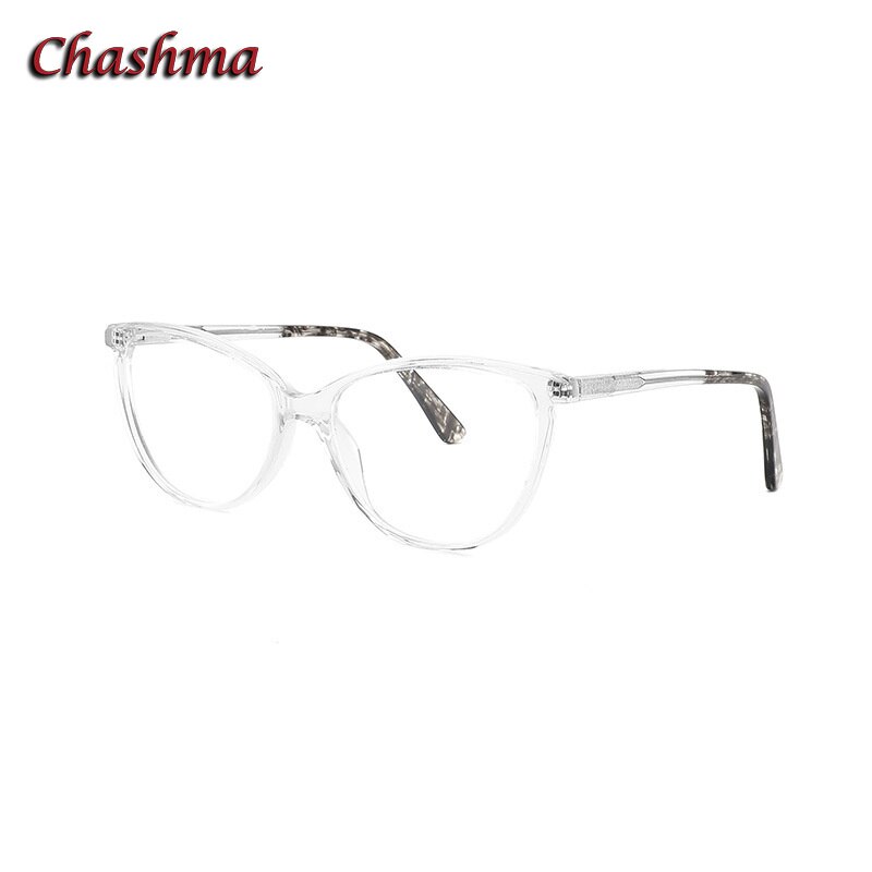 Chashma Ochki Women's Full Rim Square Cat Eye Acetate Eyeglasses 9014 Full Rim Chashma Ochki Transparent  