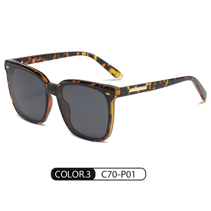 Yimaruili Unisex Full Rim Square Acetate Frame Polarized Sunglasses TR-ZC127 Sunglasses Yimaruili Sunglasses C70 P01 Other 