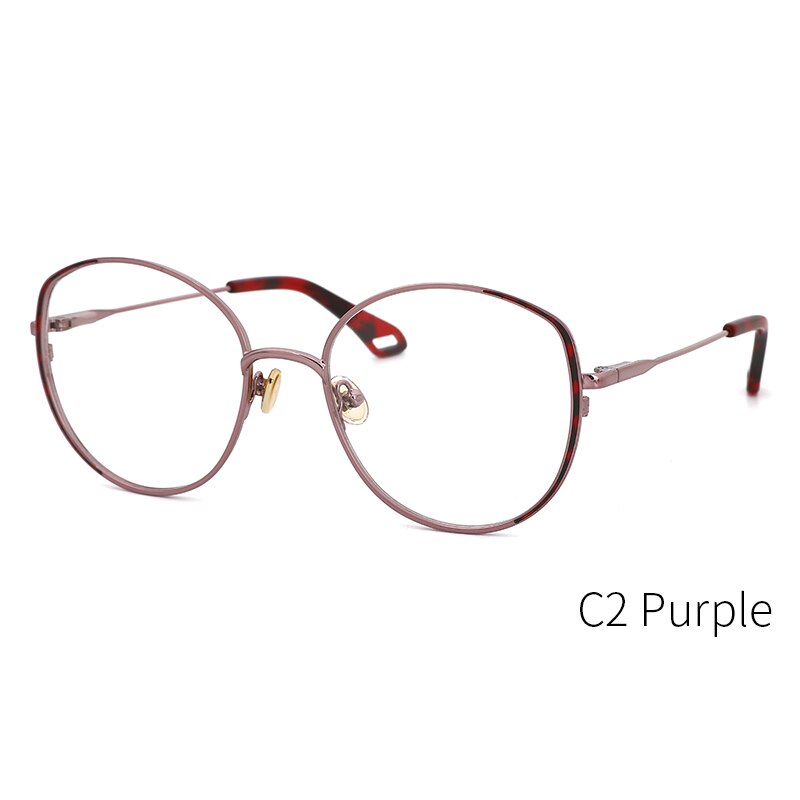 Kansept Women's Full Rim Round Stainless Steel Frame Eyeglasses Oq1003 Full Rim Kansept C2 purple CN 
