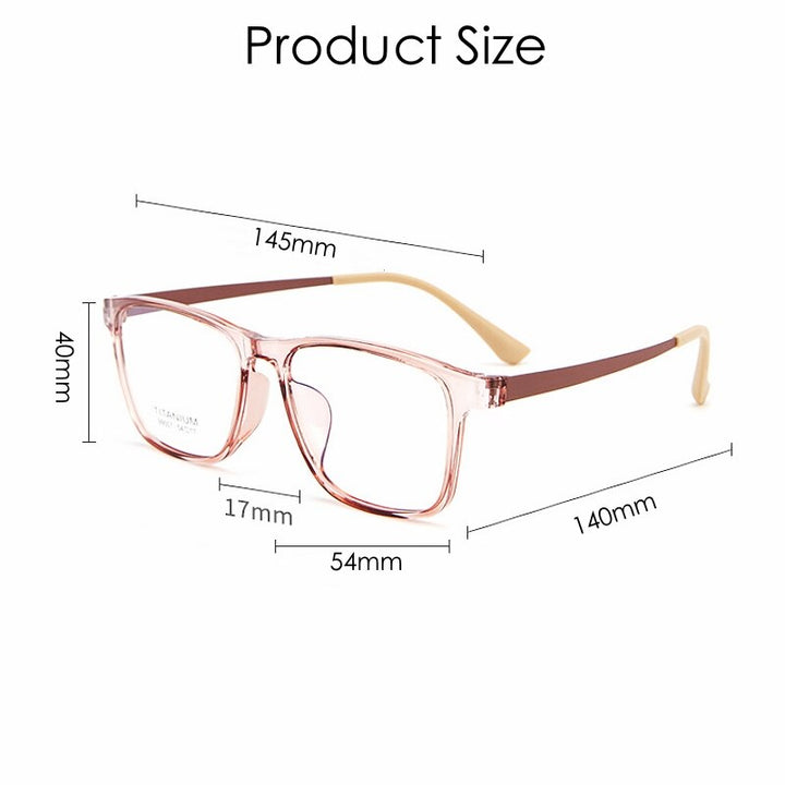KatKani Unisex Full Rim Square Big Tr 90 Titanium Eyeglasses 99001T Full Rim KatKani Eyeglasses   