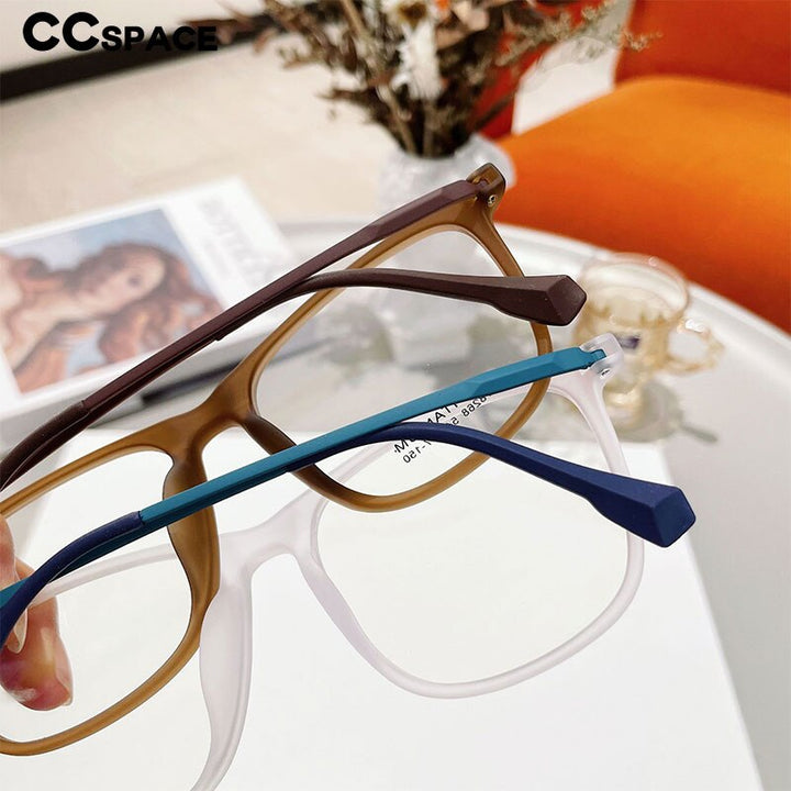 CCspace Unisex Full Rim Square Tr 90 Titanium Eyeglasses 55521 Full Rim CCspace   