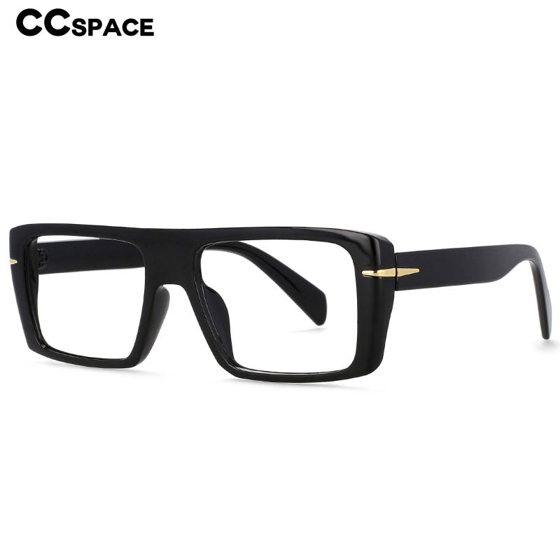 CCspace Unisex Full Rim Oversized Rectangle Resin Frame Eyeglasses 54434 Full Rim CCspace   