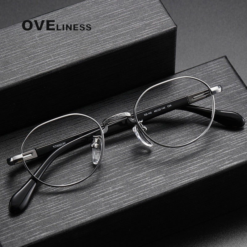 Oveliness Unisex Full Rim Square Acetate Titanium Eyeglasses Ks140 Full Rim Oveliness   