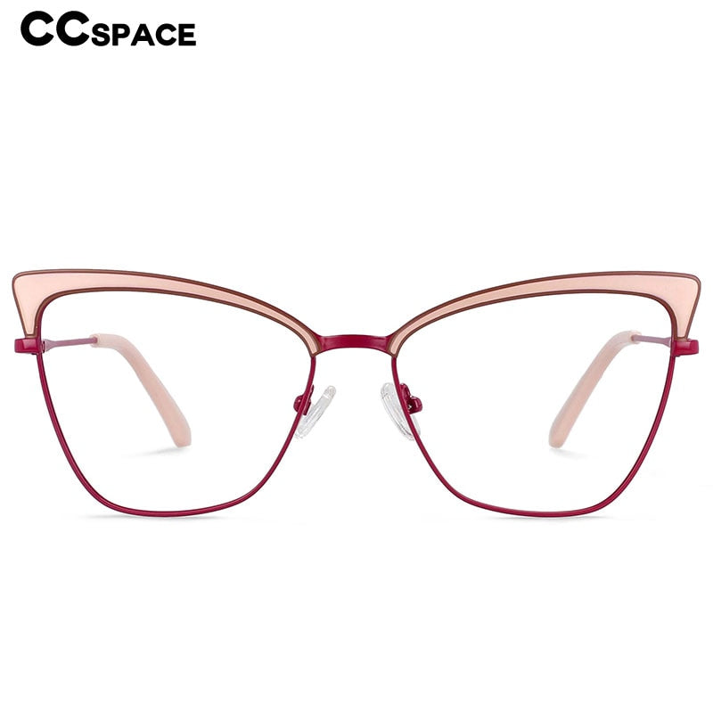 CCspace Women's Full Rim Butterfly Cat Eye Alloy Frame Eyeglasses 54527 Full Rim CCspace   