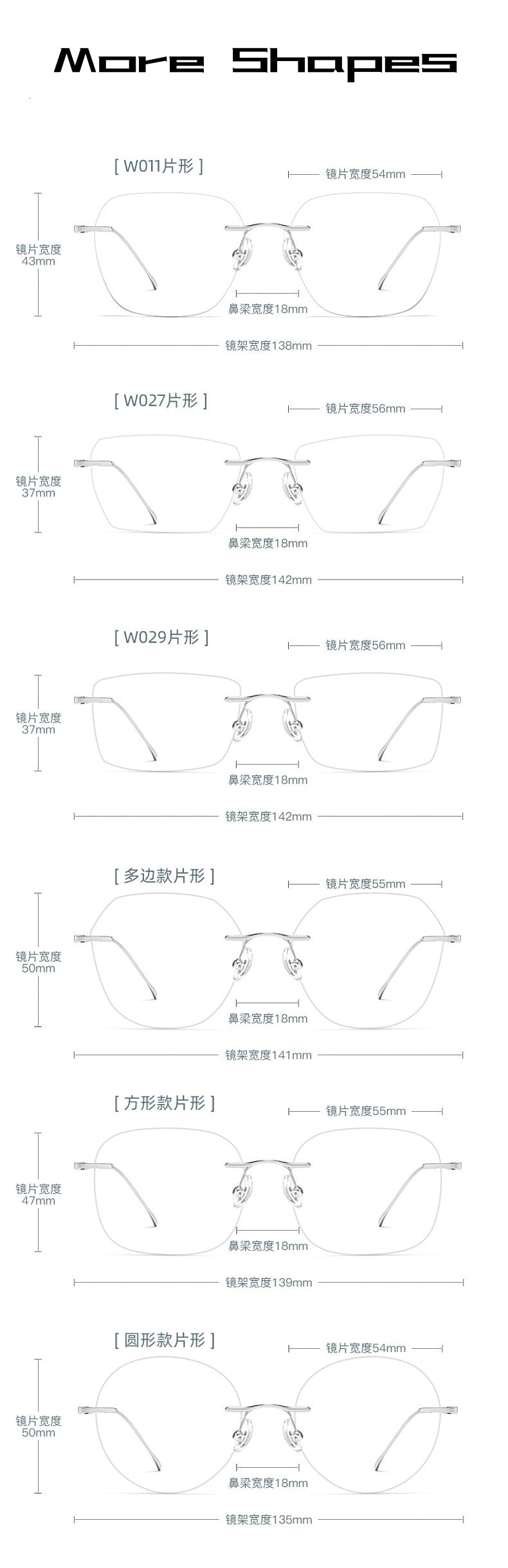 KatKani Unisex RImless Round Square Titanium Eyeglasses Customized Lens Shapes 8911wk Rimless KatKani Eyeglasses   