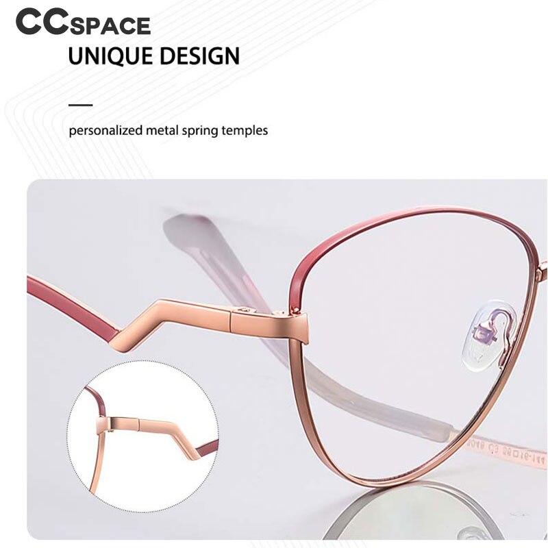 CCSpace Women's Full RIm Cat Eye Alloy Frame Eyeglasses 54550 Full Rim CCspace   