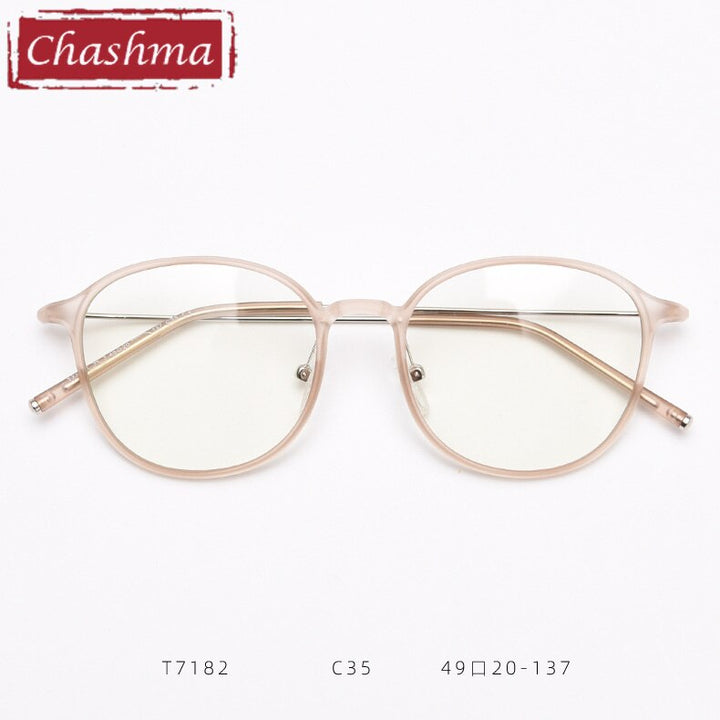Chashma Round TR90 Eyeglasses Frame Lentes Optics Light Women Small Circle Quality Student Prescription Glasses For RX Lenses Frame Chashma Ottica Transparent Brown  