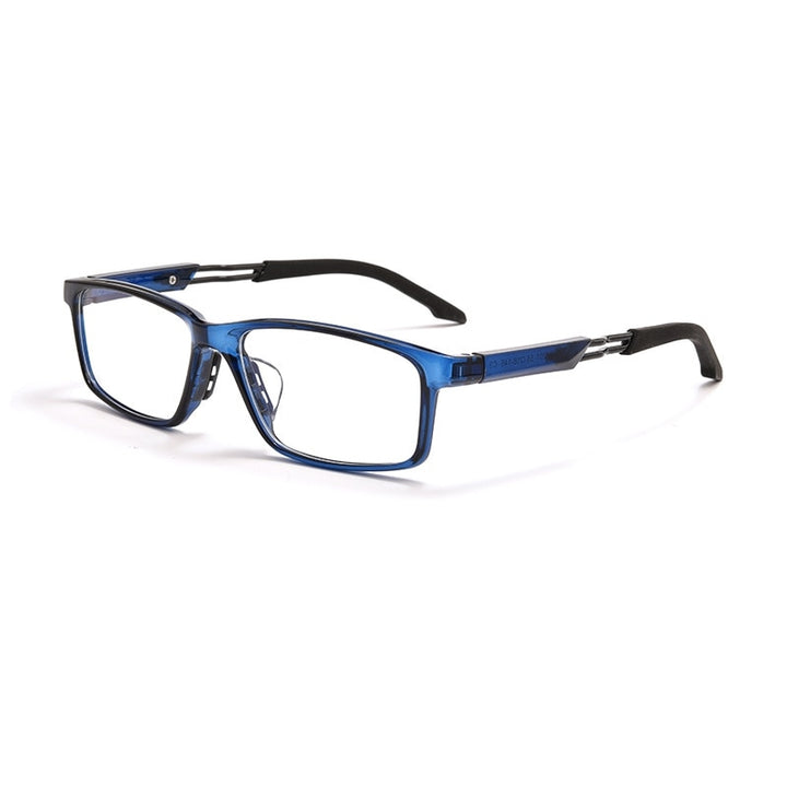 KatKani Unisex Full Rim Square Tr 90 Eyeglasses 6201g Full Rim KatKani Eyeglasses Transparent Blue  