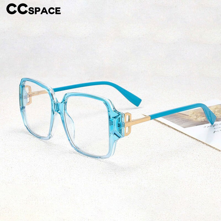 CCspace Women's Full Rim Square Tr 90 Titanium Frame Eyeglasses 54467 Full Rim CCspace   