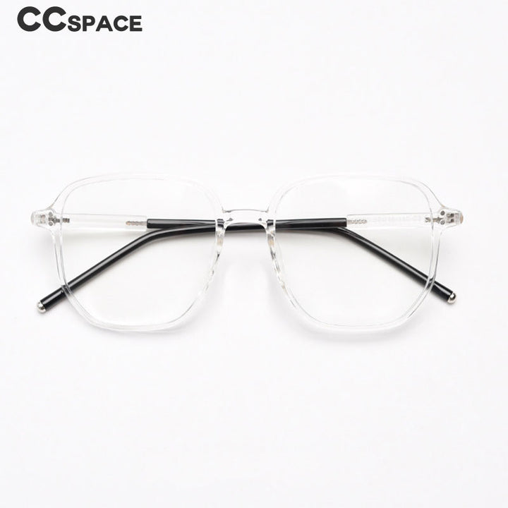 CCSpace Unisex Full Rim Large Square Tr 90 Titanium Eyeglasses 55455 Full Rim CCspace   