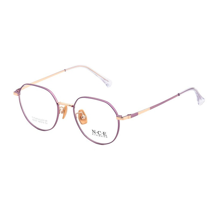 Zirosat Women's Full Rim Round Titanium Acetate Frame Eyeglasses 88307 Full Rim Zirosat purple  