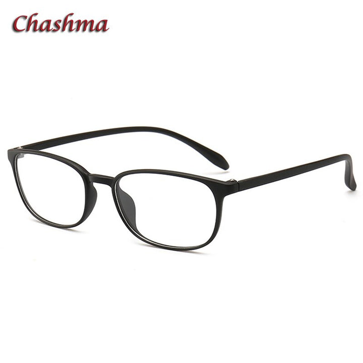 Chashma Ochki Unisex Full Rim Round Rectangle Tr 90 Titanium Eyeglasses 6053 Full Rim Chashma Ochki Matte Black  