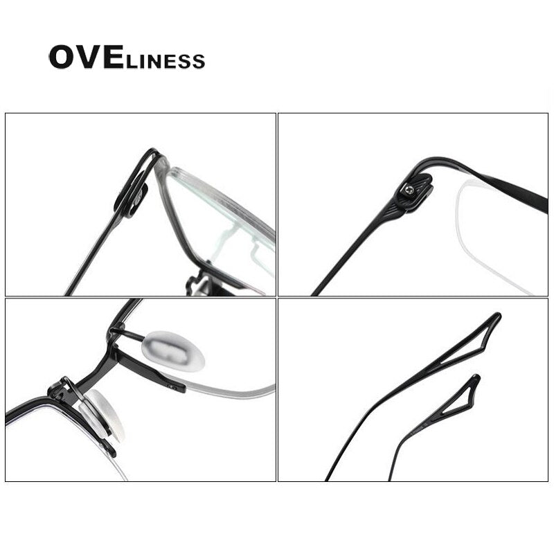 Oveliness Unisex Semi Rim Square Titanium Eyeglasses Actfour Semi Rim Oveliness   