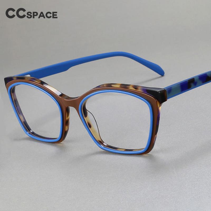 CCspace Women's Full Rim Square Acetate Eyeglasses 56469 Full Rim CCspace   