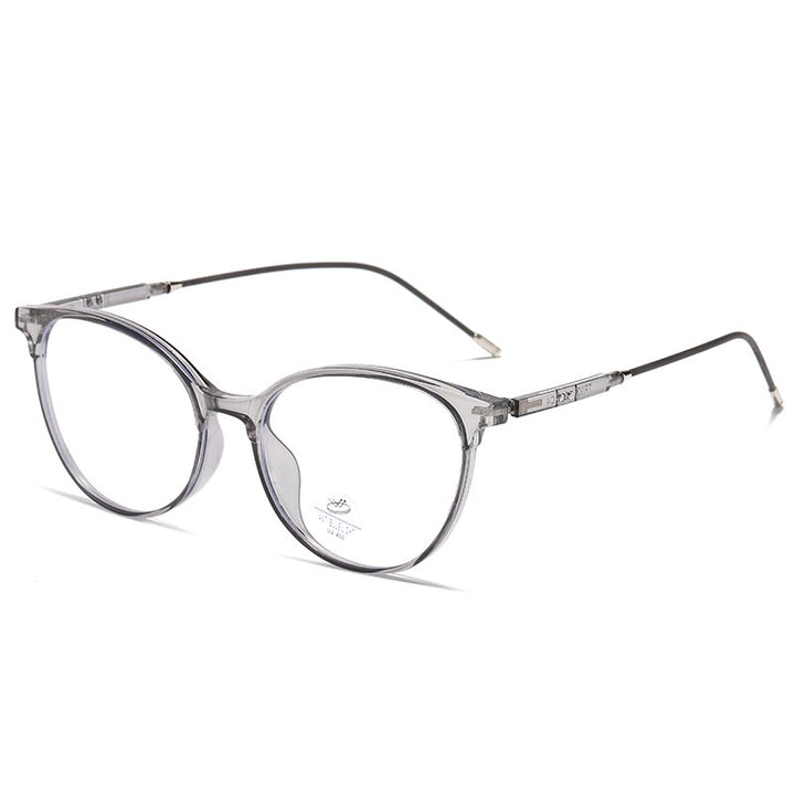 Reven Jate Unisex Full Rim Round Square Tr 90 Eyeglasses 81235 Full Rim Reven Jate grey  