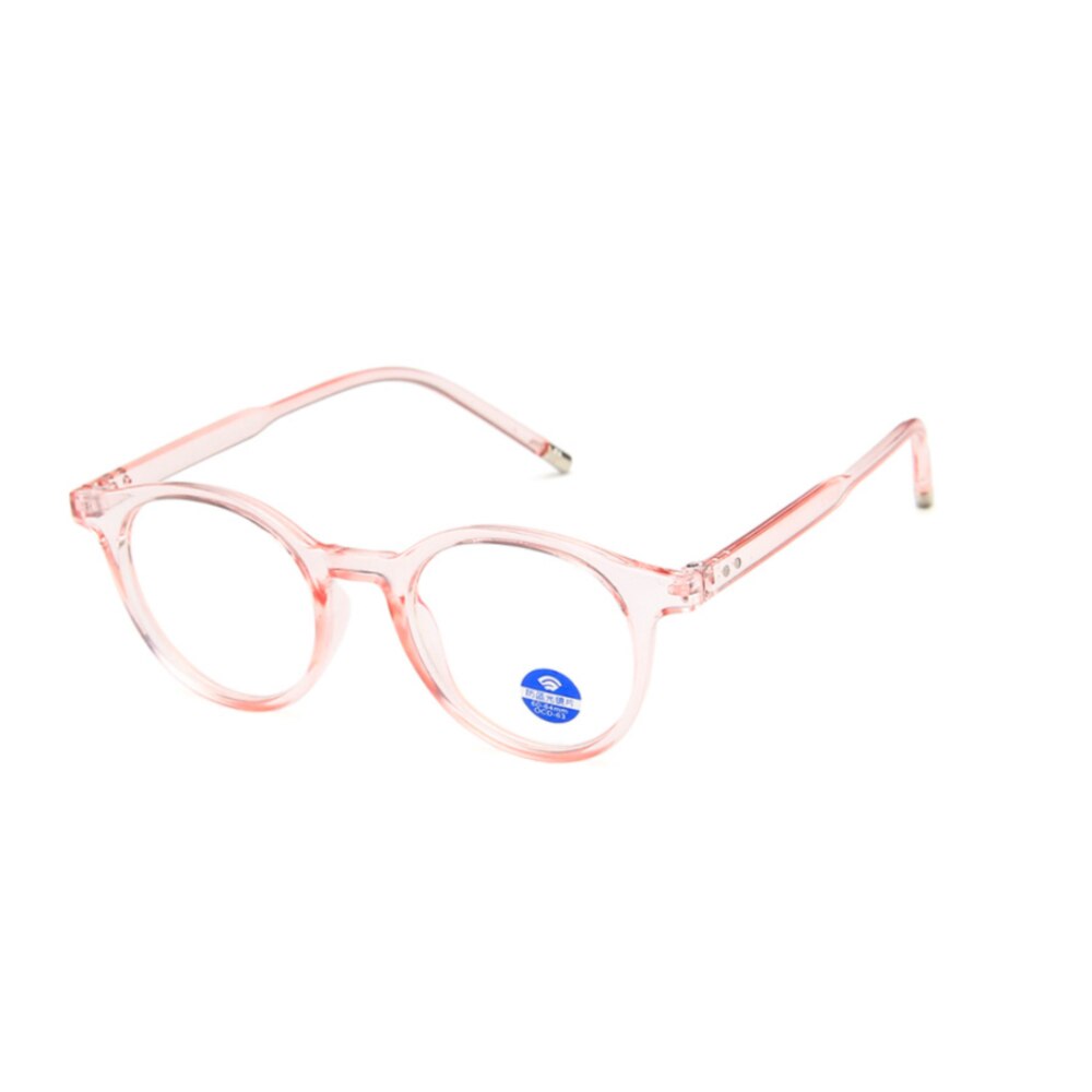 CCSpace Unisex Full Rim Round Resin Frame Eyeglasses 54214 Full Rim CCspace Pink  