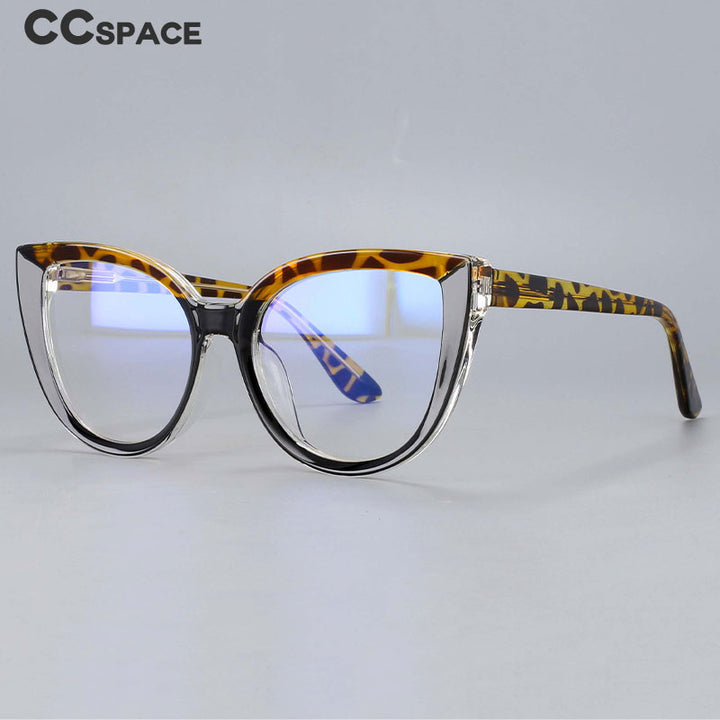 CCspace Women's Full Rim Square Cat Eye Tr 90 Titanium Eyeglasses 54637 Full Rim CCspace   